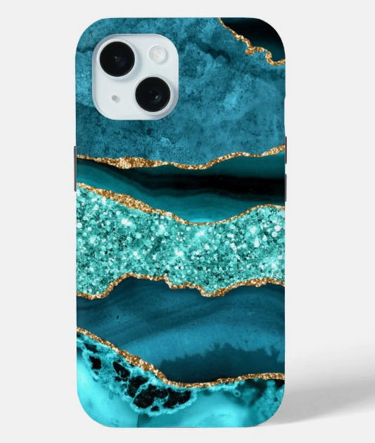 New Gold Marble Turquoise Phone Case