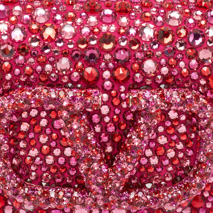 Valentino Magenta Crystal Embellished Small Loco Shoulder Bag