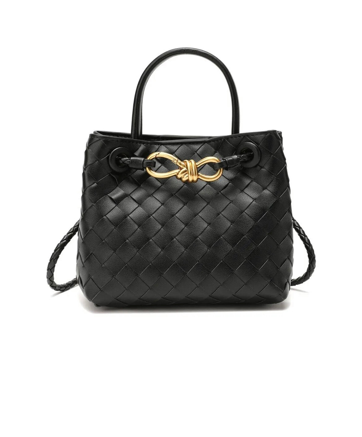 PARIS WOVEN FULL LEATHER TOP HANDLE BAG