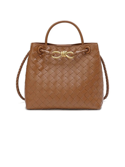 PARIS WOVEN FULL LEATHER TOP HANDLE BAG