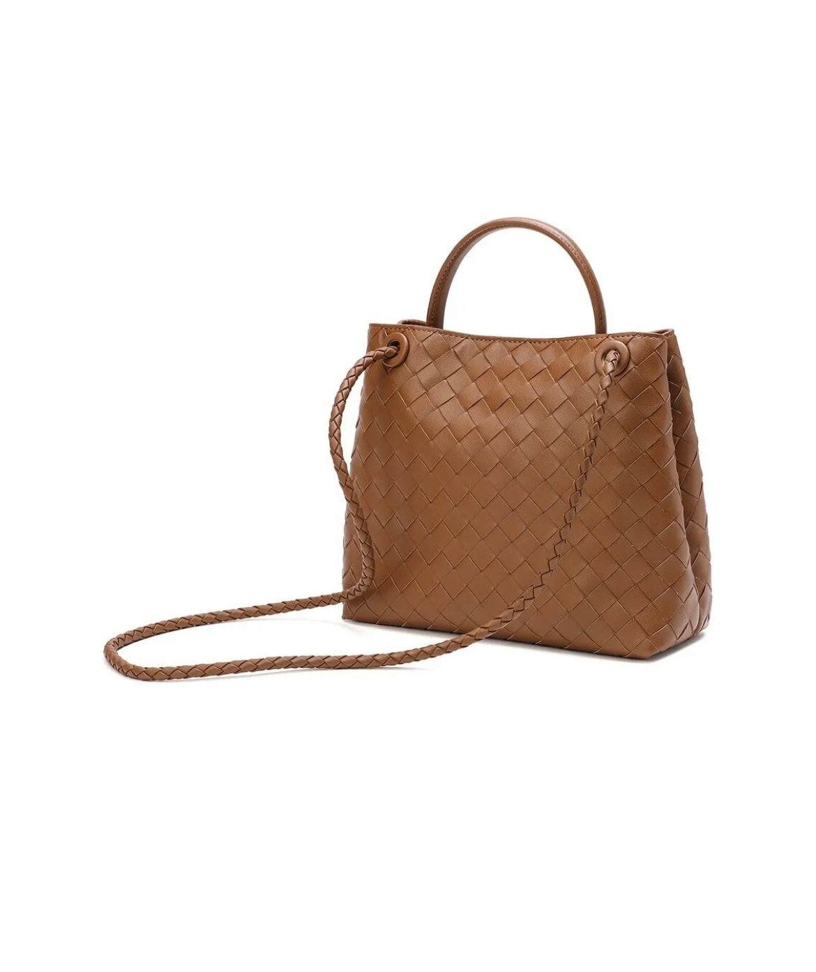 PARIS WOVEN FULL LEATHER TOP HANDLE BAG